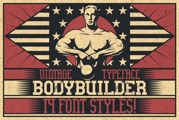 Bodybuilder Layered Font + Bonus