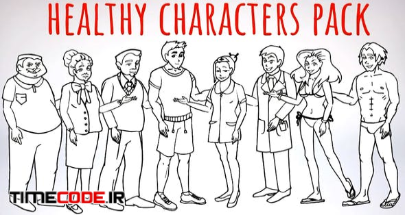  Healhty Lifestyle - Sport, Fitness, Medicine Characters - Doodle Whiteboard Animation 