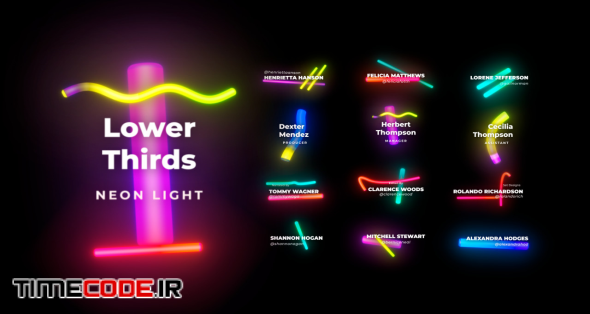 Lower Thirds Titles Neon Light