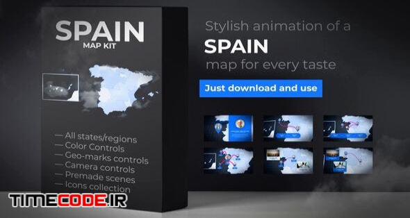  Spain Animated Map - Kingdom of Spain Map Kit 