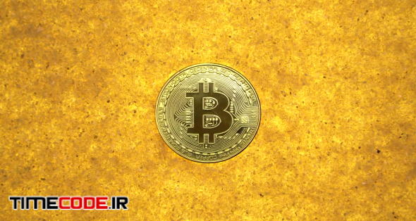Bitcoin On Gold Background