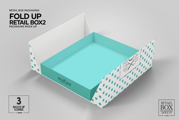 Fold Up Retail Thin Box Mockup