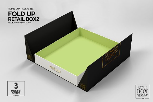 Fold Up Retail Thin Box Mockup