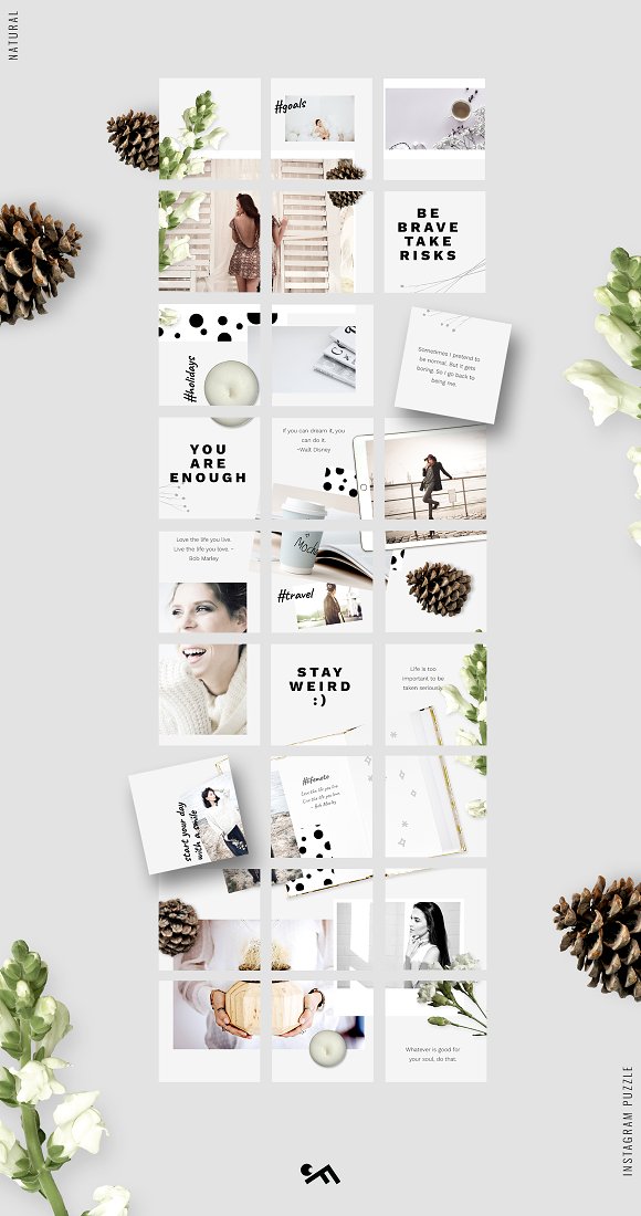 Instagram PUZZLE Template - Natural