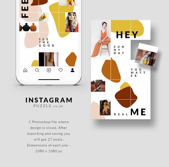 Instagram PUZZLE Template - Abstract