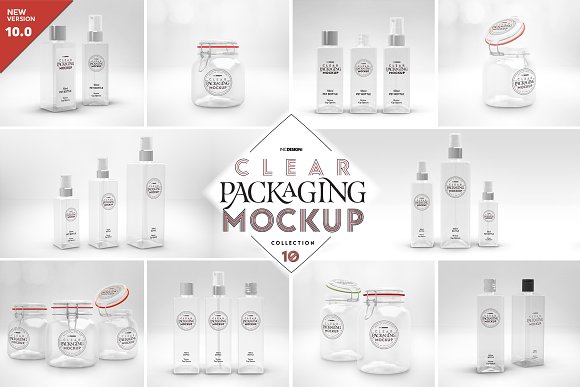 10 Clear Container Packaging Mockups