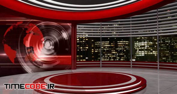 News TV Studio Set 22-Virtual Green Screen Background Loop