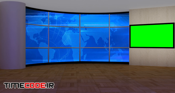 News TV Studio Set 177- Virtual Green Screen Background Loop