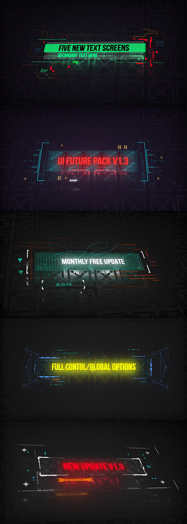  UI FUTURE PACK V1.5/ Monthly FREE HUD Update/ Call-Outs/ Transitions/ Glitch/ Interface 