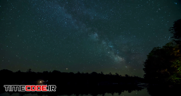 Time Lapse Of The Milky Way Galaxy Above A Lake At A Cottage 1