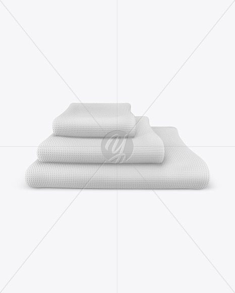 Three Waffle Towels Mockup in Object Mockups on Yellow Images Object Mockups