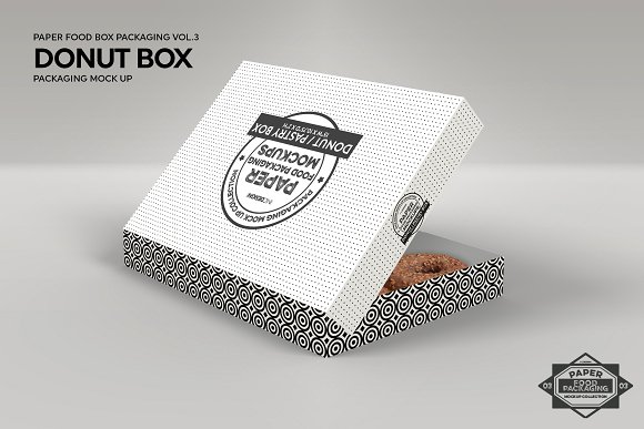 Download دانلود موکاپ بسته بندی جعبه دونات Donut Box Packaging ...