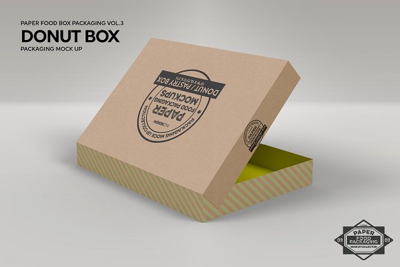 دانلود موکاپ بسته بندی جعبه دونات Donut Box Packaging ...