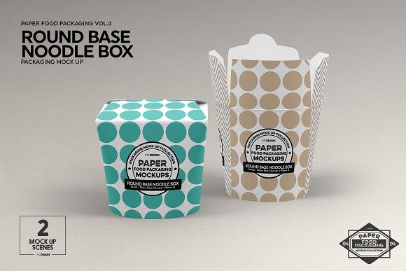 Round Base Noodle Box Mockup
