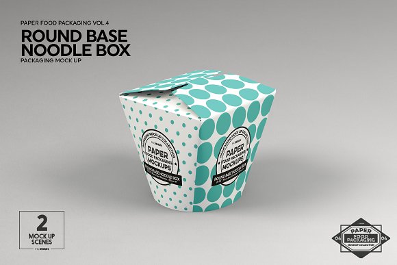 Download دانلود موکاپ لیوان کاغذی فست فود Round Base Noodle Box ...