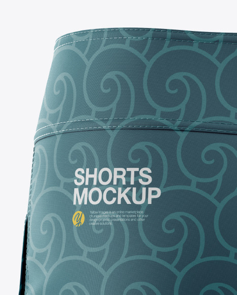 Men’s Shorts HQ Mockup in Apparel Mockups on Yellow Images Object Mockups