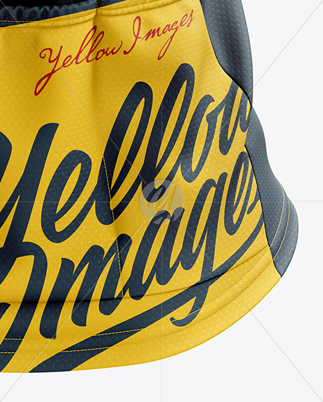 Women’s Cross Country Jersey mockup (Back View) in Apparel Mockups on Yellow Images Object Mockups