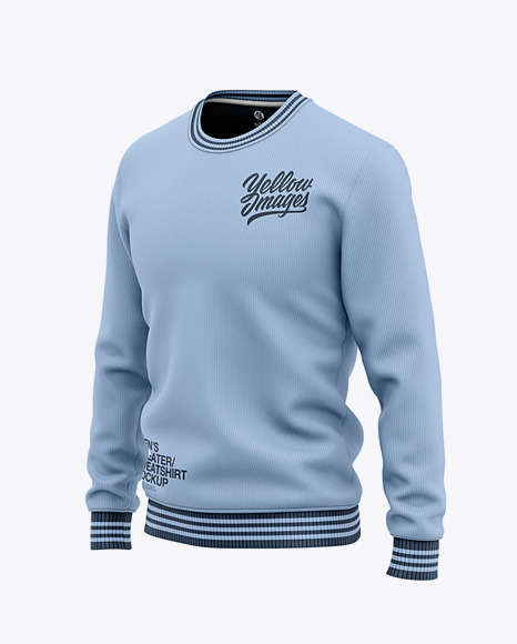 Download دانلود موکاپ لباس بافتنی Men's Crew Neck Sweatshirt ...