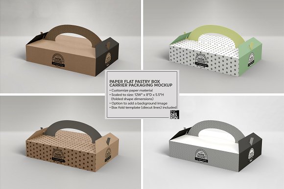 Pastry/Donut Box Carrier Mockup