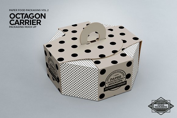Octagon Box Carrier Packaging Mockup