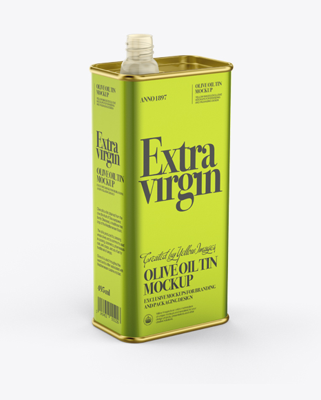 Download دانلود موکاپ قوطی فلزی روغن Opened Olive Oil Tin Can ... Yellowimages Mockups
