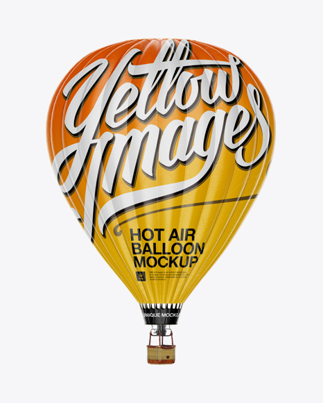 Hot Air Balloon Mockup in Vehicle Mockups on Yellow Images Object Mockups