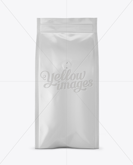 Matte Coffee Bag With Valve Mockup 