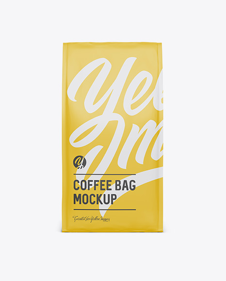 Download دانلود موکاپ پاکت قهوه Matte Coffee Bag Mockup 23770 | تایم کد Yellowimages Mockups