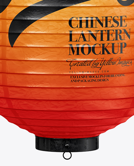 Lighted Chinese Lantern Mockup in Object Mockups on Yellow Images Object Mockups