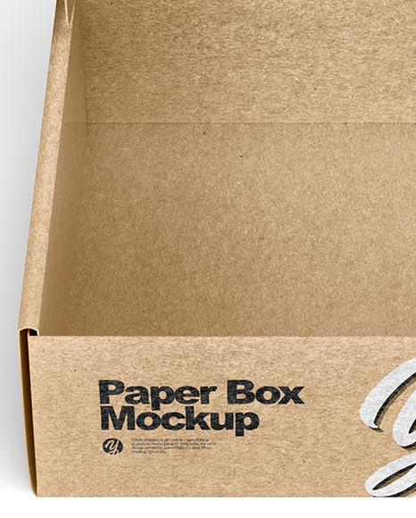 Opened Kraft Paper Box Mockup in Box Mockups on Yellow Images Object Mockups