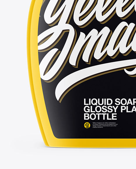 Liquid Soap Bottle with Pump Mockup in Bottle Mockups on Yellow Images Object Mockups