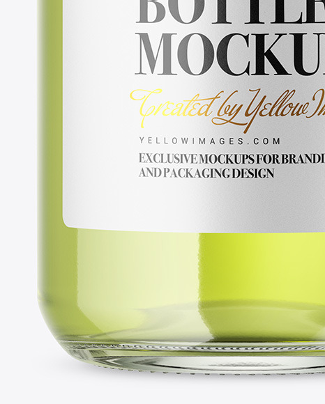Clear Glass Bottle Mockup in Bottle Mockups on Yellow Images Object Mockups
