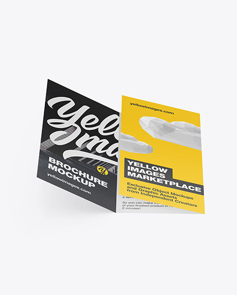 Brochure Mockup in Stationery Mockups on Yellow Images Object Mockups