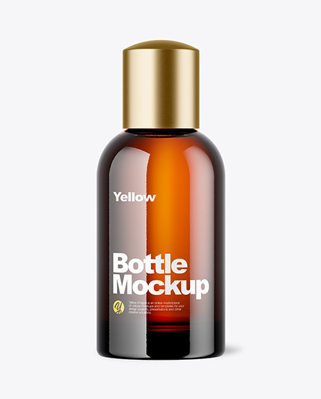 Amber Bottle Mockup in Bottle Mockups on Yellow Images Object Mockups