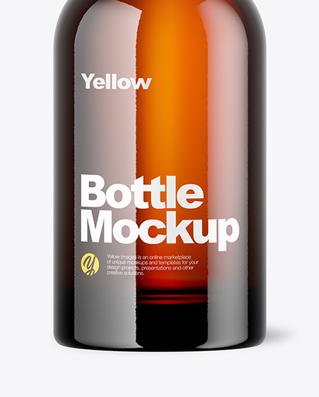 Amber Bottle Mockup in Bottle Mockups on Yellow Images Object Mockups