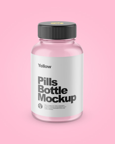 Download دانلود موکاپ بطری قرص و ویتامین Empty Clear Glass Pills Bottle Mockup 48424 - تایم کد | مرجع ...