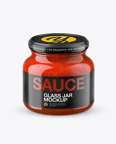 Download دانلود موکاپ شیشه مربا Glass Red Hot Sauce Jar In Shrink Sleeve Mockup 48469 - تایم کد | مرجع ...