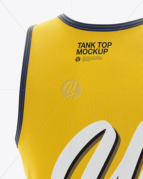 Men’s Sprinting Kit mockup (Back Half Side View) in Apparel Mockups on Yellow Images Object Mockups