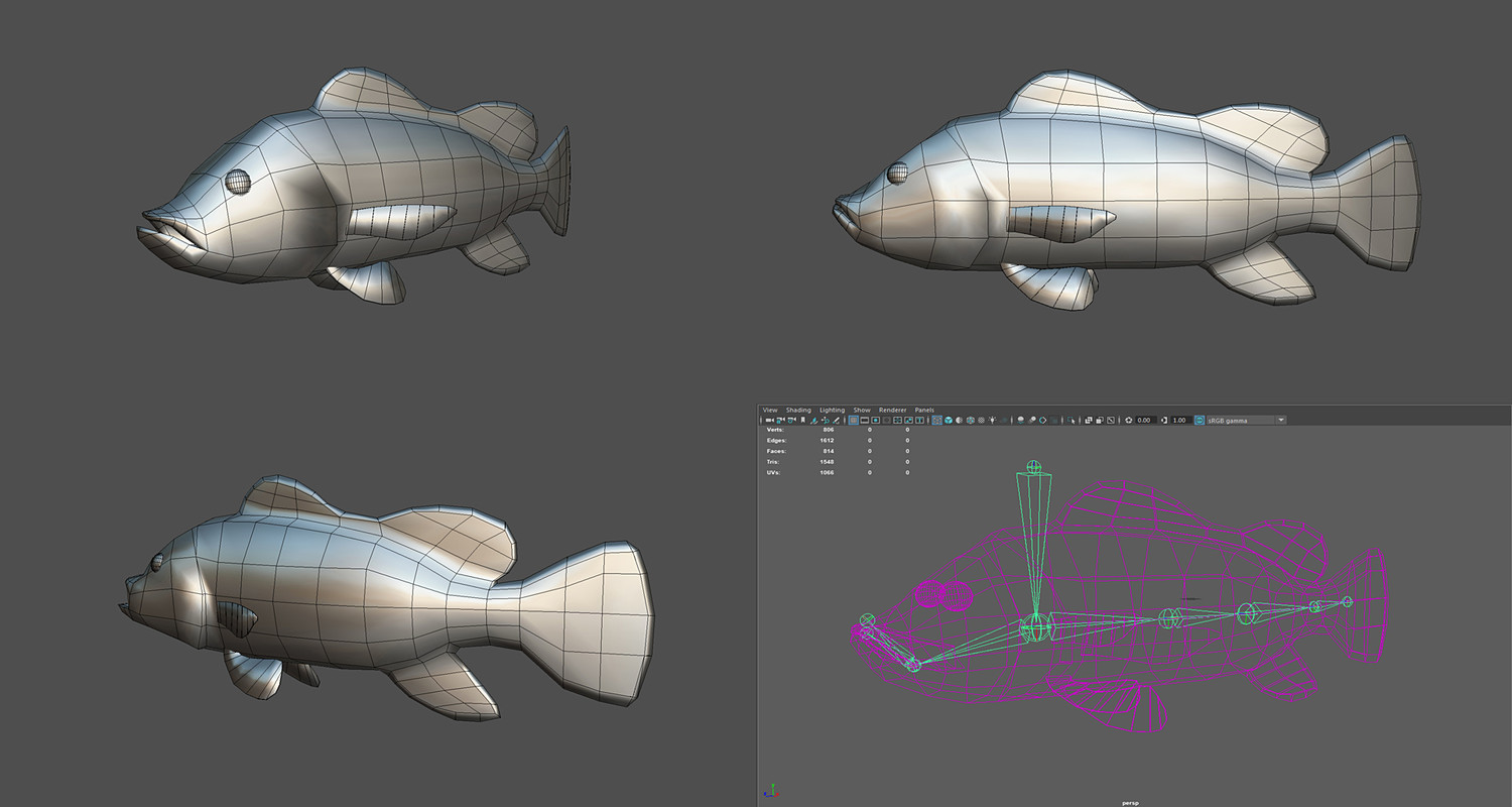 Low poly Fish Collection Animated Pack 3