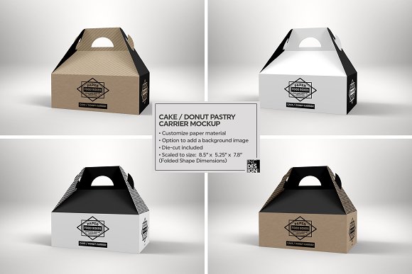 Cake Carrier Packaging Mockup