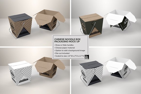 Download دانلود موکاپ جعبه نودل Noodle Box Packaging Mockup 986682 ...