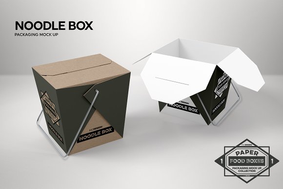 Download دانلود موکاپ جعبه نودل Noodle Box Packaging Mockup 986682 ...