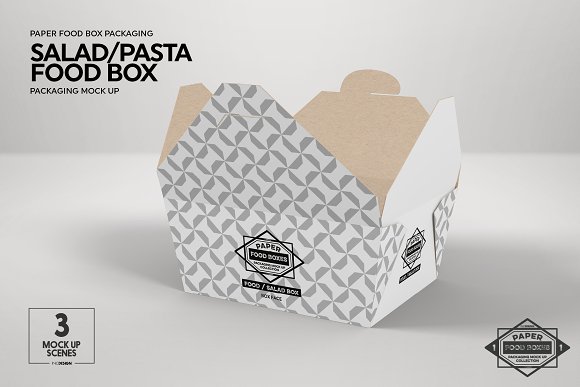 Download دانلود موکاپ جعبه کاغذی سالاد Salad Food Box Packaging ...