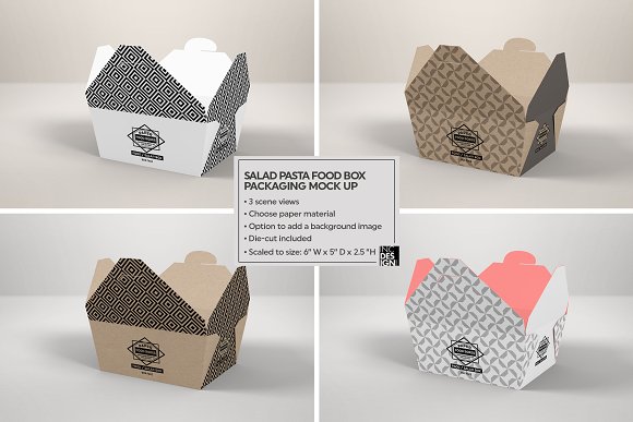 Download دانلود موکاپ جعبه کاغذی سالاد Salad Food Box Packaging Mockup 986759 - تایم کد | مرجع دانلود ...