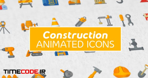  Construction & Painting Modern Flat Animated Icons 