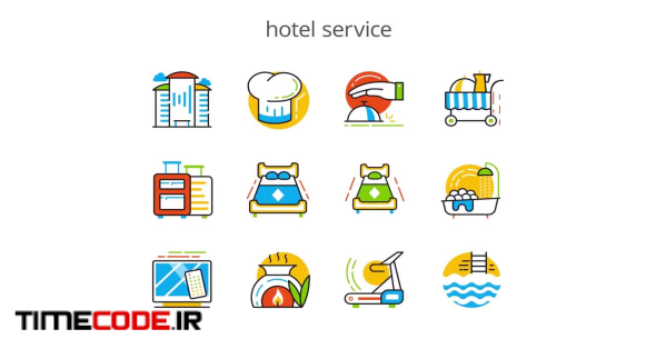 Hotel Services - Flat Animation Icons