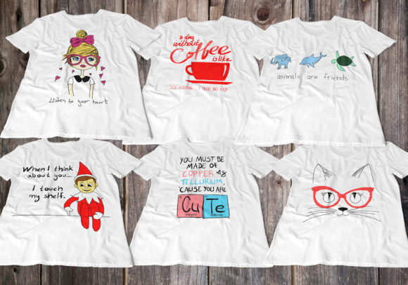 150 Hand Drawn Funny And Simple T-shirt