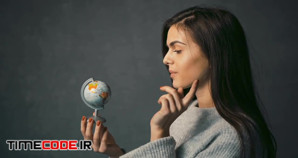 Lady Finds Countries With Globe