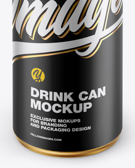 Matte Metallic Can Mockup in Can Mockups on Yellow Images Object Mockups