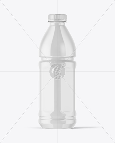 Glossy Plastic Bottle Mockup in Bottle Mockups on Yellow Images Object Mockups